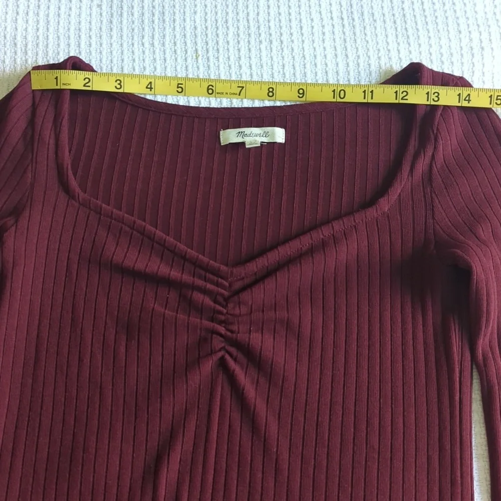 Madewell Ribbed Sweetheart Top Size XS - Cabernet - Picture 10 of 12